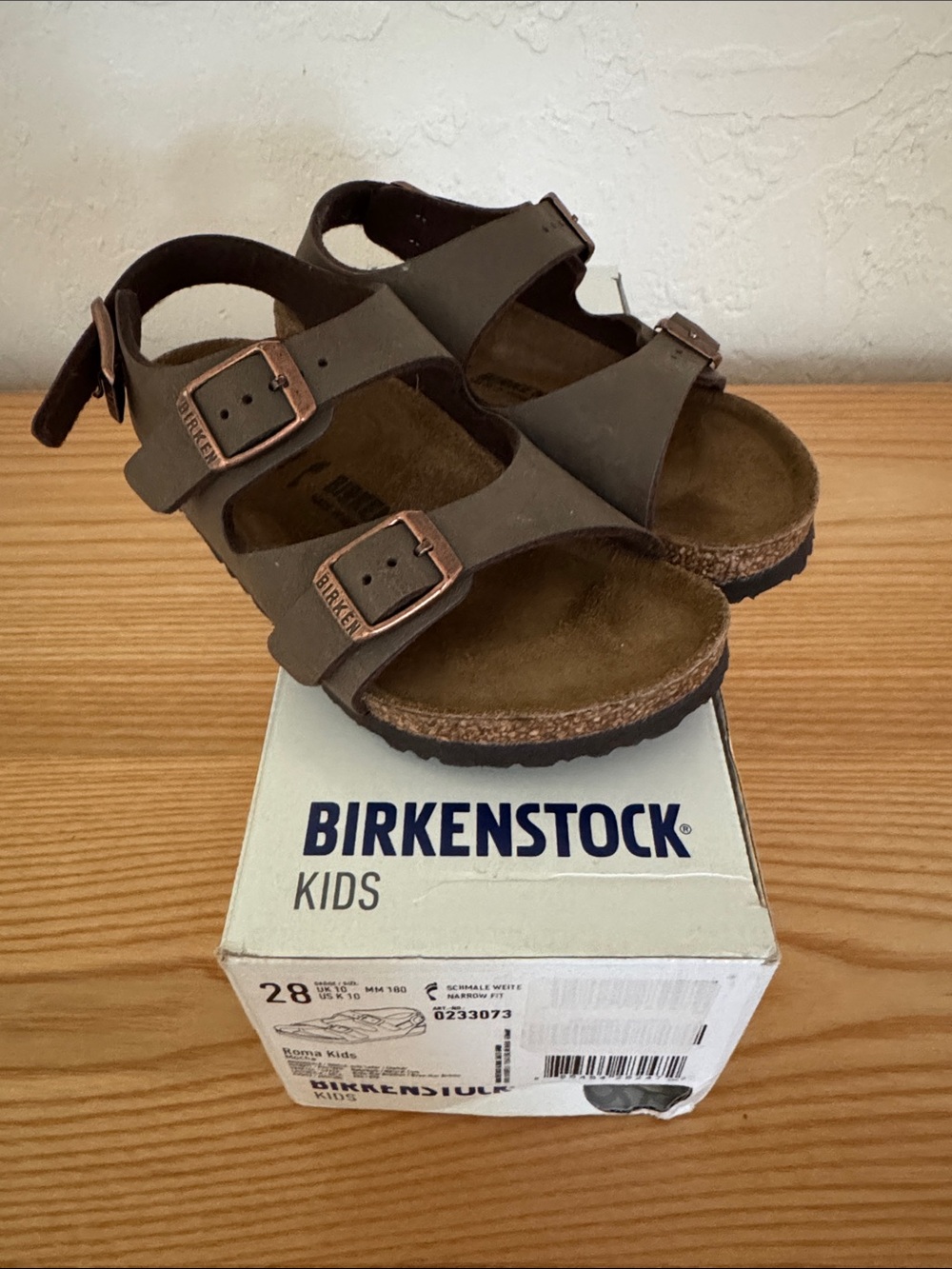 Birkenstock Kids Brown Double-Strap Sandals with Buckles